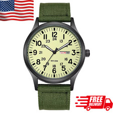 Durable Field Watch Easy Read Dial 24H Display Nylon Strap Quartz Movement picture