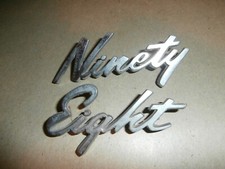 Vintage 580355 580356 Oldsmobile Ninety Eight Metal Emblems 1962 - 1968 ?? picture