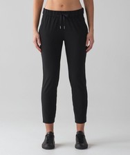 Lululemon Women's Size 2 On The Fly Black Pants Tapered Pull-On picture