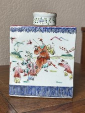 Chinese Porcelain Famille Rose Tea Caddy vase Qing Tongzhi Guangxu 19th Century  picture