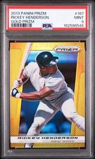 2013 Panini Prizm Rickey Henderson Gold Prizm /10 #187 PSA 9 picture