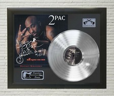 2Pac Framed Black wood Reproduction Signature Platinum LP Record Display picture