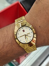 Vintage Candino New Age Diastar 35mm ETA 2836 Swiss Made Gold Tone Day/Date picture
