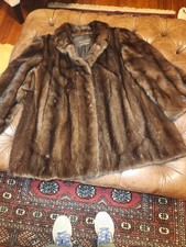 Henig Furs Vintage Mink Stroller Jacket Mahogany Brown, Excellent Condition picture