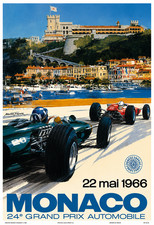 1966 Monaco Grand Prix Poster 13x19 | Vintage Formula 1 Racing Wall Art | Repro picture
