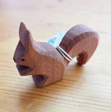 Vintage Ostheimer Wooden Squirrel Original Tag Germany Waldorf 2.75