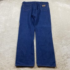 VTG Wrangler Jeans Mens 42x34 Made USA 13MWZPW Straight Denim Dark Wash Cowboy picture