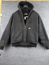 VTG Big Smith Canvas Jacket Men XL Black Blanket Lined 90s Workwear Chore picture