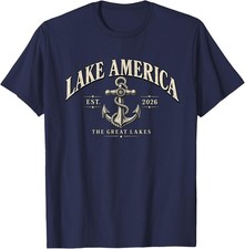 Lake America EST 2026 Vintage Lake America Unisex T-Shirt picture