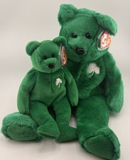 Rare Vintage 1997 Large Erin TY Beanie Buddy and 1997 Small Erin TY Beanie Baby picture
