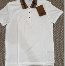 brand new size medium burberry poli white shirt comes with the tags and bag picture