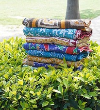 Vintage Kantha Quilt Indian Reversible Throw Handmade Blanket Wholesale Lot picture