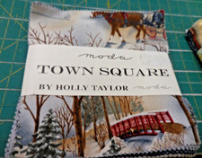 Moda Town Square Fabric Charm Pack Christmas Holly Taylor Quilting Cotton 42 pc. picture