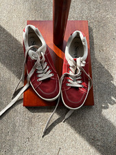 Vintage Simple Men's Lace-Up Low-Top OS Sneaker Cherry Red Suede/Canvas US 9.5 picture