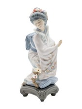 Lladro Michiko Japanese Geisha Figurine 1447 Vintage Retired Porcelain Spain picture