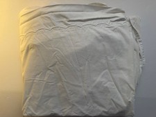 WAMSUTTA ELITE PURE white cotton scalloped embroidered hem KING Flat sheet picture