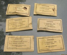 (6) Vintage Lionel #0101-81 Packets Connecting Wires And Thumb Screws UNUSED NOS picture