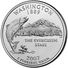 2007 P Washington Uncirculated State Quarter from roll picture