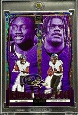 Lamar Jackson Zay Flowers RARE DUAL REFRACTOR INVESTMENT CARD PANINI RAVENS MINT picture