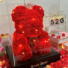 1pcs 25cm Eternal Rose Teddy Bear Artificial Flower Romantic Gift Decor - NEW picture