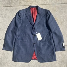 SuitSupply Washington Blazer Navy Blue Wool Mens Size US 44 Custom Made W/ Tags picture