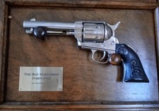 RARE Franklin Mint The Bat Masterson Replica Gun With Original Wooden Plaque  picture