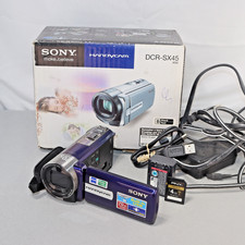 Sony DCR-SX45 Handycam Camcorder Blue Kit *GOOD/TESTED* W 4gb SD + BOX picture