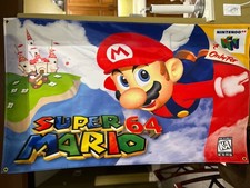Super Mario 64 5ft Flag N64 1996 Banner Poster Nintendo picture