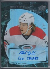 2015-16 UD Trilogy - Rookie Premieres Level 3 AUTO Brock McGinn #177 SSP /3 picture