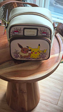 Loungefly Pokémon Pikachu & Eevee Floral Poké Ball Cream Shoulder Bag picture