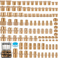 106PCS Brass Pipe Fittings Assortment Kit,1/8