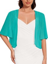 Women's Sheer Bolero Shrug Open Front Short Sleeve Cardigan for Evening picture