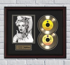 Madonna 2 Framed Gold or Platinum 45 Record w/ Reproduction Signatures picture
