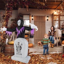 Halloween Inflatable 6 FT Ghost Tombstones Decoration with Build-in LED for Yard picture