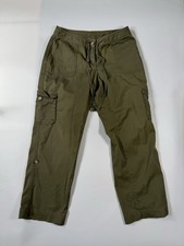 L.L.Bean Favorite Fit Cargo Pants Womens 14 Olive Green Straight Leg Stretch picture