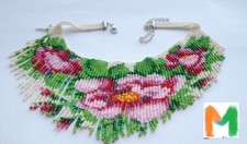 Boho Beaded Handmade Seed Bead American Ukrainian traditional Necklace Earrings picture