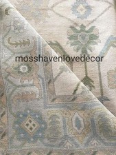 Hand Knotted Oushak Rug 8x10 Ft Ivory Floral Vintage Style Area Rug Handmade picture