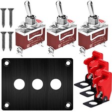 Gebildet 3 Gang Metal Panel Rocker Toggle Switch, 15A 250VAC/20A 12VDC, SPST ... picture