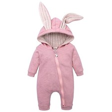 Baby Bunny Costume Pink 0-3 Months Toddler Rabbit Dress Up Romper Easter Outfit picture