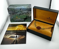 Rolex Explorer Box Set Green Leather Wood Box Outer Box Booklets Seal Tag 16570 picture