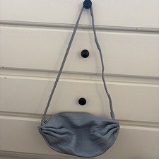Marimekko Pikku Karla Shoulder Crossbody Bag Leather in Blue USED Good Condition picture
