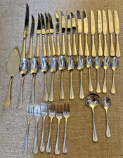 Wallace HARTFORD 18/10 Huge Lot of 37 Stainless Flatware Indonesia picture