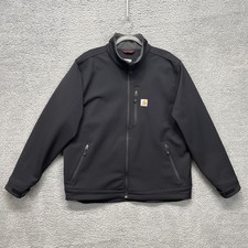 Carhartt Crowley SoftShell Jacket Mens XL Black Fleece Lined Full Zip 102199 picture