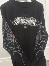 Vintage Harley Davidson Geneva NY Long Sleeve Spider Web XL Travis Scott grunge picture