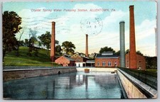 1908 Crystal Spring Water Pumping Station Allentown PA ANTIQUE Postcard 9448 picture