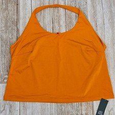 Wild Fable Womens Halter Tank Top Dark Orange Rosette Detail Stretch Size 2X NWT picture