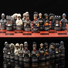 32PCS Horror Theme Chess Board Set Handmade Wooden Luxury Chess Pieces Chess Set picture