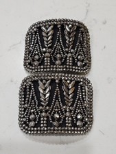 Antique Georgian Ornate Cut Steel Shoe Buckles 1800's Amazing picture