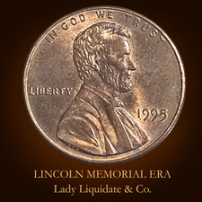1995 Lincoln Memorial Penny – Close AM – U.S. One Cent Coin – FINGERPRINT ERROR picture