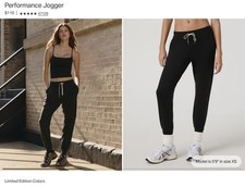 Vuori Womens Performance Jogger Black Heather Slim Fit Activewear Pants VW303 M picture
